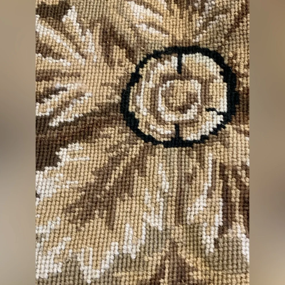 Vintage Tapestry Rug Henri Samuel French Aubusson Needlepoint Medallion Design